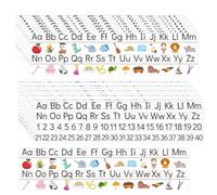 Alphabet and Number Strips for Desks 20 Pcs Educational Learning Reference Strips 11 * 2.8 inch Calm Anxiety Sensory Uppercase and Lowercase Letters with Numbers for Classroom Suppiles