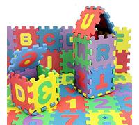 Alphabet and Numbers Playmat, Foam Play Mat, Children's Alphabet Number Puzzle Mat Baby Crawling Mat Foam Mat 12 * 12cm 36 Pieces per Pack White 1
