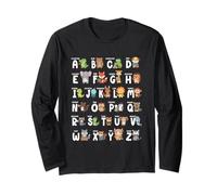 Alphabet Animals ABCs Letters Kindergarten Boy Girls Teacher Long Sleeve T-Shirt