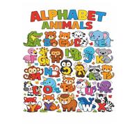 Alphabet Animals Coloring Book: Learn Letters A to Z with Cute Animals - Trace Letters, Color Adorable Animals, and Enjoy Fun Activities for Kids Ages 4-8