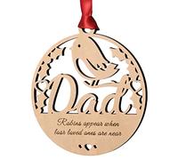 Alphabet barn Dad Memorial Christmas Tree Decoration Robin Plaque Wooden Bauble Remembrance Robin In Loving Memory Gift Idea