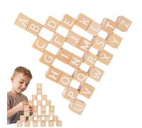 Alphabet Blocks - Educational Interactive - Wooden Alphabet Baby Blocks - for Classroom Development Education Play Daily Learning Family Home Girl Boy Kids