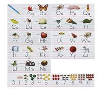 Alphabet Board, Alphabet Number Bulletin Boards, Educational Learning Poster, Colorful Wall Decoration Display, Homeschool Teaching Aid for Daycare, Kindergarten, Activity Area, 15.94x5.51 inches
