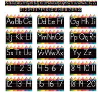 Alphabet Bulletin Board Set - 15 PCS Crayon ABC Wall Decorations Cursive Alphabet Line for Classroom Wall for Pre School Elementary Classroom Homeschool, Playroom Bedroom Decorations