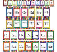 Alphabet Bulletin Board Set, 37 PCS ABC Wall Decorations 26 Upper/Lower Case Letters Plus 0-10 Numbers Small Posters for Preschool, Kindergarten Classroom Playroom Bedroom Decorations for Students