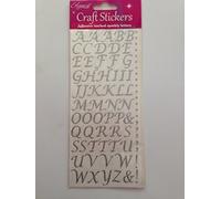 Alphabet Capital Letters Self Adhesive Stickers 1.5cm Sparkly Styled Silver by Eleganza