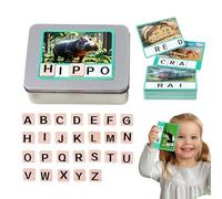 Alphabet Cards | Alphabet Cards Spelling Puzzle Games | Wooden Puzzle Games Developing Skill Matching Game for Preschool Learning School Supplies Home