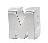 Alphabet charm 925 Sterling Silver Beads Letter Initial M charm Anniversary Fits Pandora Bracelet