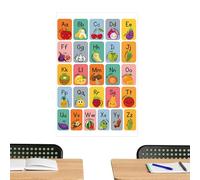 Alphabet Chart - PVC Self Adhesive Design, Colorful Posters For The Classroom | Interactive Wall Decorations, Educational Learning Tools Alphabets Wall Charts For Kids Girls