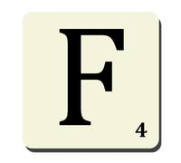 Alphabet Coasters - Letter F | 90mm x 90mm MDF Coaster | Made in the UK | DigiPrint Graphics (COASTER006)