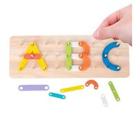Alphabet Color Puzzle, Matching Building Pegboard, Stacking Number & Shape with Material, Fine Motor Skill Gear for Fun Design, Early Learning Accessory, Puzzle for Kids Girls Play