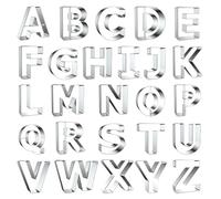 Alphabet Cookie Cutter, 26 Stainless Steel Letter Cookie Cutter for Fondant, Cookies, Fruit, Dough, Tools for Birthday, Christmas, Holidays
