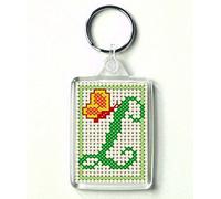 Alphabet Cross Stitch Key Ring Kit, Letter L