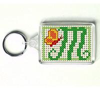 Alphabet Cross Stitch Key Ring Kit, Letter M