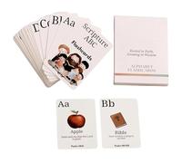 Alphabet Educational Cards | Illustrated and Interactive Verse Study, Educational Cards 'Alphabet in Paper, for Children and Girls, Preschool 1-6 Years, Childhood School,