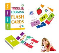 Alphabet Flash Cards - Colorful Toddlerss Flashcard, Letters Numbers Recognition Set, Shapes And Animal Image, Waterproof For Learning Material | Kids Early Learning Literacy Activities Home Educatio