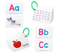 Alphabet Flash Cards for Kids Early Learning Educational First Word Colorful Cards 26 Letters ABC Words with Reclosable Rings English Words Uppercase Lowercase for Preschool Toddlers 2-7 Years