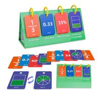 Alphabet Flash Cards for Toddlers,104 Fraction Flip Chart Freestanding Flip Chat with Fraction Decimal Percentage, Montessori Phonics Toy,Preschool Educational Gift for Classroom and Holiday Decor