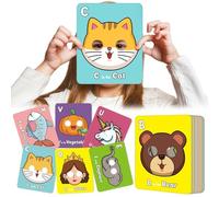 Alphabet Flash Cards,Giant ABCDE Animal Flash Cards For Toddler 3-5,26 Lowercase And Uppercase Letter Card,Educational Learning Games For Kids,Preschool Kindergarten Toys