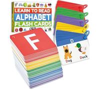 Alphabet Flash Cards - Thick ABC Flashcards for Kids Ages 3-6 - Lower case & Upper case Letter Recognition - Learn to Read Activity