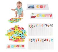 Alphabet Flash Cards Toys, Puzzle Game Wooden Alphabet, Spelling Learning Toy for Kids, Kid Alphabet Spell Educational Game Toy, Preschool Vocabulary Spelling for 2-5 Year Old Boys Girls