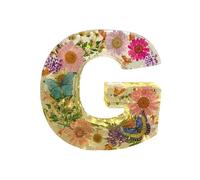 Alphabet Floral Night Light | LED Resin Flower Lamp | 26 Letters Dried Flowers Small Table Lamp Nightlights | Exquisite Cute Florals Bedside Lamps Room Decor for