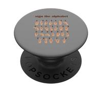 Alphabet Inclusive Sign ABC ASL American Sign Language PopSockets Adhesive PopGrip