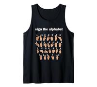 Alphabet Inclusive Sign ABC ASL American Sign Language Tank Top