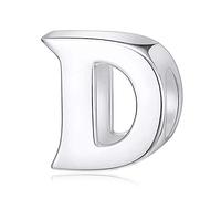 Alphabet Initial Letter A-Z 925 Sterling Silver Beads Fit Pandora Letter D Charm Bracelets