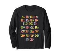 Alphabet Insects Bug Lover Kids Nature Design Long Sleeve T-Shirt