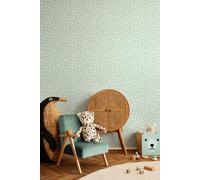 Alphabet Jumble 10m Matt Wallpaper Hoopla Walls Blue One Size