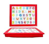 Alphabet Laptray, Wood, Soft Beanbag Cushioned, Cotton Bed Tray Children Gift Lap Trays BedTray Breakfast in Bed Camping Caravan Kids Learning Board Children Dinner