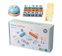 Alphabet Learning Blocks Wooden Puzzle Blocks Bell, Sight Words Recognition, Letter Game Children 3 Years Learning Toy Preschool Education Spelling Wooden Puzzle