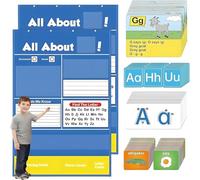 Alphabet Learning Pocket Chart, Alphabet Learning Chart, All About Letters Pocket Chart, Supports Early Literacy/Interactive Homeschool Aid For Classroom (2set, 1)