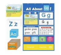 Alphabet Learning Pocket Chart Alphabet Wall Chart Letter Learning Chart Handwriting Practice Letter Tracing for