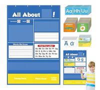 Alphabet Learning Pocket Chart, Durability And Colorful Design, 15x12cm, Alphabet Wall Chart ÄBC Flash Cards Learning Games, Handwriting Practice Letter Tracing, Supports Early Literacy, For Kids