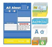 Alphabet Learning Pocket Chart | Durable Felt Fabric With Flash Cards | Interactive Preschool Letter Recognition Game For Kindergarten And Home Early Learning Activities