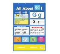 Alphabet Learning Pocket Chart,Educational Alphabet Posters Kids Toddlers,Letters Chart Classroom Wall Chart 182 ABC Flashcard Supports Early Literacy/Interactive Homeschool Aid for Kindergarten 01