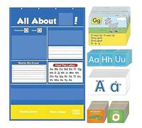 Alphabet Learning Pocket Chart, Letter Recognition Tool, Alphabet Wall Chart Flashcard Learning Game for Kids Homeschool Preschool Kindergarten Learning Activities Must Haves