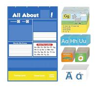Alphabet Learning Pocket Chart, Letter Recognition Tool, Alphabet Wall Chart for Toddlers 1-3, Handwriting Practice Letter Tracing Supports Early Literacy/Interactive Homeschool Aid for Nursery