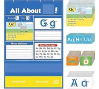 Alphabet Learning Pocket Chart, Letter Recognition Tool, Classroom Wall Chart for Preschool & Kindergarten, ABC Flash Cards for Early Literacy and Circle Time Learning