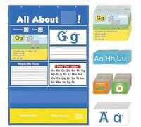 Alphabet Learning Pocket Chart, Letter Recognition Tool, Classroom Wall Chart for Preschool & Kindergarten, ABC Flash Cards for Early Literacy and Circle Time Learning