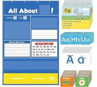 Alphabet Learning Pocket Chart Toddler, All About Letters Pocket Chart, Letter Recognition Tool, Classroom Wall Chart, Supports Early Literacy/Interactive Homeschool Aid for Kindergarten