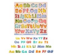 Alphabet Learning Toys - Wood Uppercase Lowercase Letter Learning Toys | Educational Blocks Interactive Matching Game for Preschool Classroom Home Fine Motor Child Boy Girl