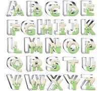 Alphabet Letter Cookie Cutters Shapes Large 3 Inch - 26 Pcs Stainless Steel Cookie Cutter Set Fondant Biscuit Fruit Dough Mold Tools for Birthday, Christmas, New Year and Holiday Party Decorations