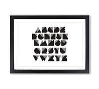 Alphabet Letters Font (1) Framed Print | A2 Oak Framed Wall Art | Ready to Hang | Modern Nature Picture | Living Room Bedroom Lounge Office