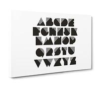 Alphabet Letters Font No.1 Canvas Print | Gallery Wrapped 30mm Frame Wall Art | 20x14 inches | Ready to Hang | Modern Picture | Living Room Bedroom Lounge Office