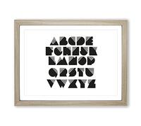 Alphabet Letters Font No.1 Modern Framed Print | A2 Oak Framed Wall Art | Ready to Hang | Modern Nature Picture | Living Room Bedroom Lounge Office