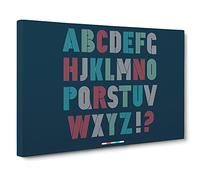 Alphabet Letters Font No.2 Canvas Print | Gallery Wrapped 30mm Frame Wall Art | 20x14 inches | Ready to Hang | Modern Picture | Living Room Bedroom Lounge Office