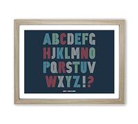 Alphabet Letters Font No.2 Modern Framed Print | A2 Oak Framed Wall Art | Ready to Hang | Modern Nature Picture | Living Room Bedroom Lounge Office